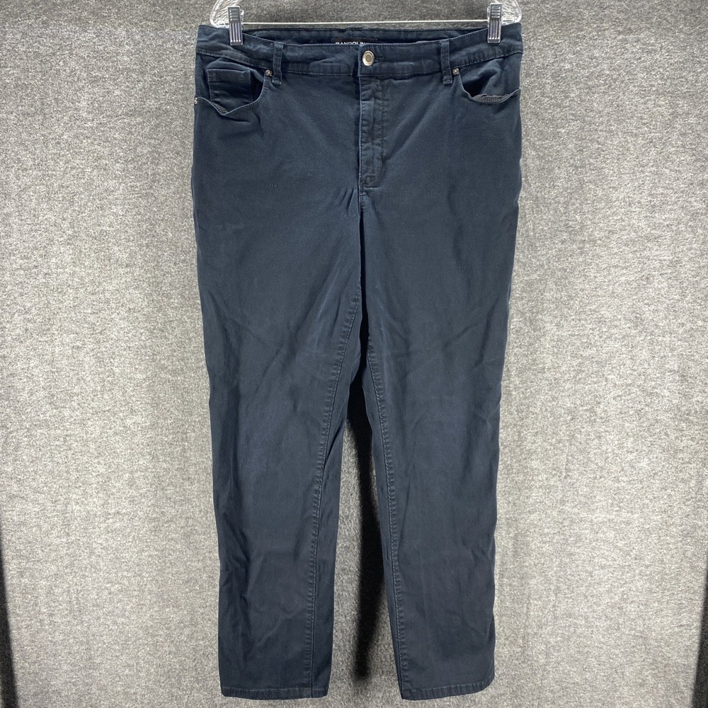 Bandolino Jeans Womens 14 Black Amy Denim Stretch Mid Rise Straight